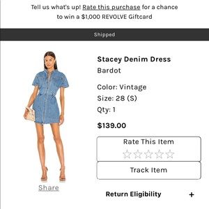Stacey Denim Minidress
BARDOT Sz 4 small. Worn once